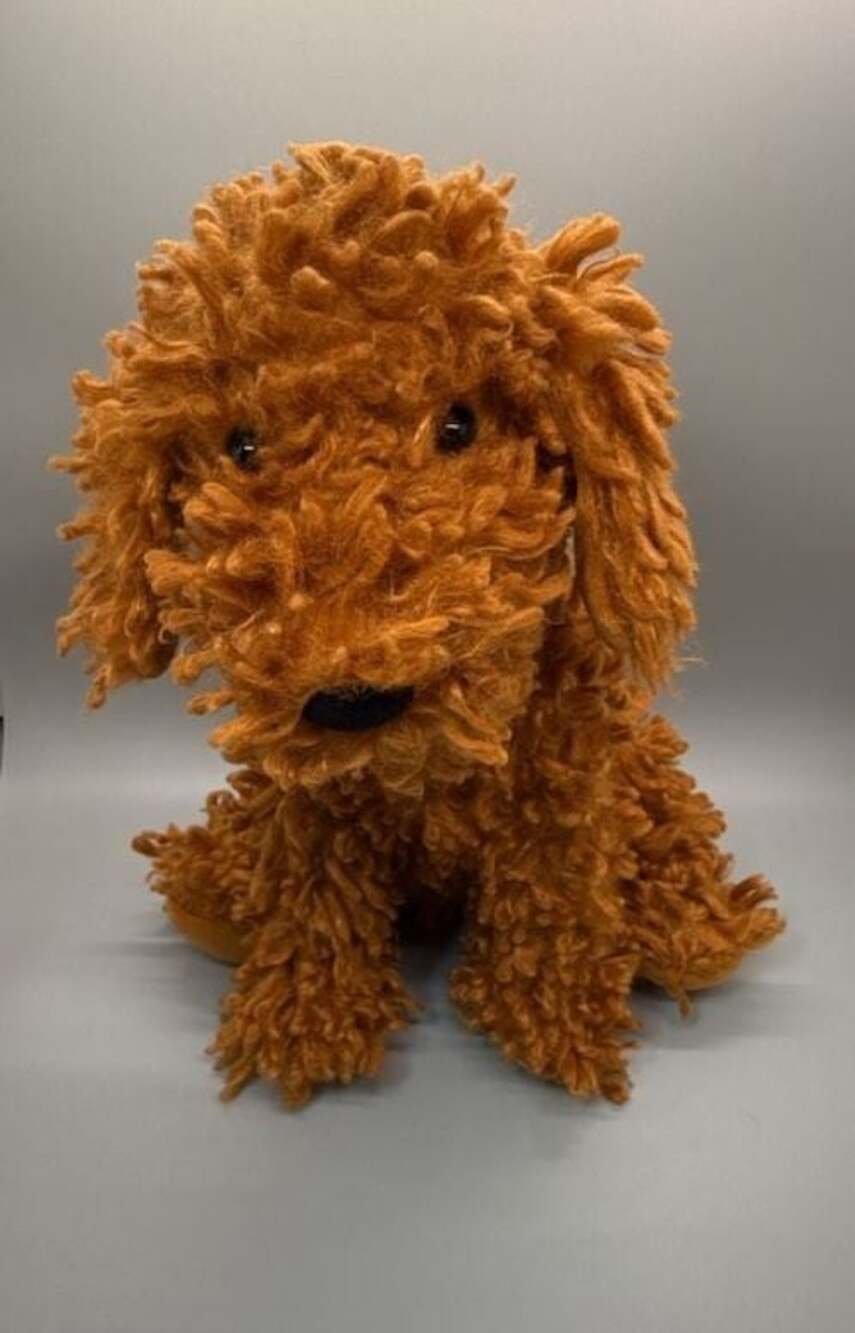 Jellycat London Cooper Doodle Puppy Dog 10” Plush Retired Shaggy Brown HTF Tags